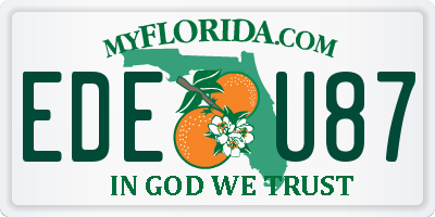 FL license plate EDEU87