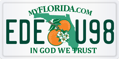 FL license plate EDEU98