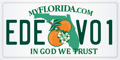 FL license plate EDEV01