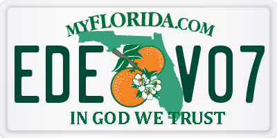 FL license plate EDEV07