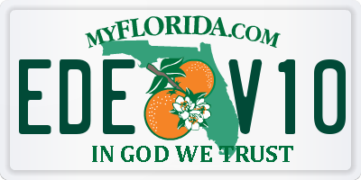 FL license plate EDEV10