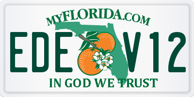 FL license plate EDEV12