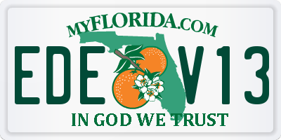 FL license plate EDEV13