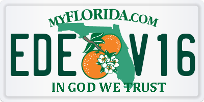 FL license plate EDEV16