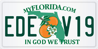FL license plate EDEV19