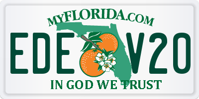 FL license plate EDEV20