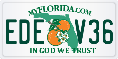 FL license plate EDEV36