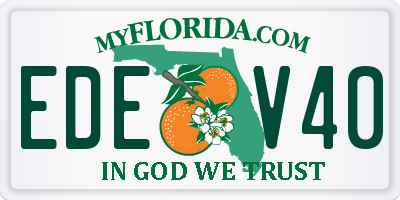 FL license plate EDEV40