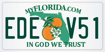 FL license plate EDEV51