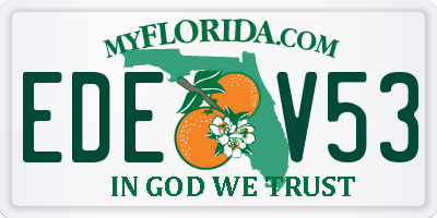 FL license plate EDEV53