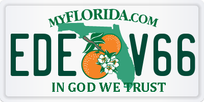FL license plate EDEV66