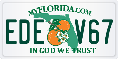 FL license plate EDEV67
