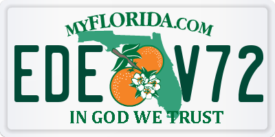 FL license plate EDEV72