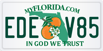 FL license plate EDEV85