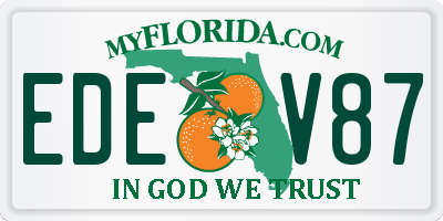 FL license plate EDEV87