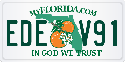 FL license plate EDEV91