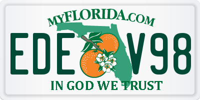 FL license plate EDEV98