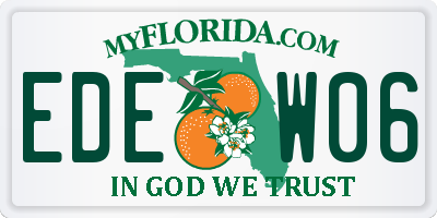 FL license plate EDEW06