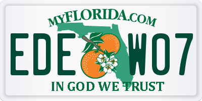 FL license plate EDEW07
