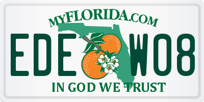 FL license plate EDEW08
