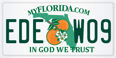 FL license plate EDEW09