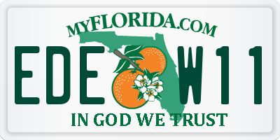 FL license plate EDEW11