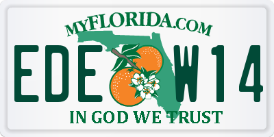 FL license plate EDEW14