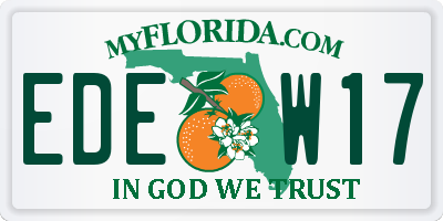 FL license plate EDEW17
