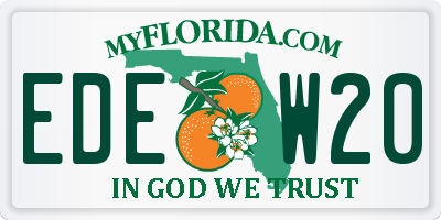 FL license plate EDEW20