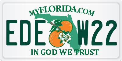 FL license plate EDEW22