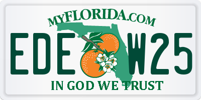 FL license plate EDEW25