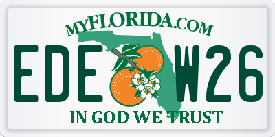 FL license plate EDEW26