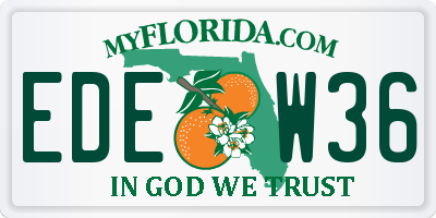 FL license plate EDEW36
