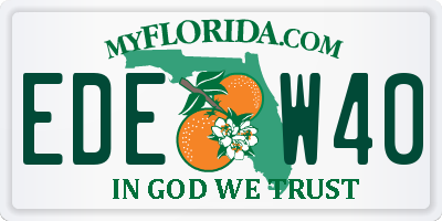 FL license plate EDEW40