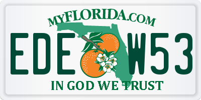 FL license plate EDEW53