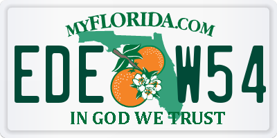 FL license plate EDEW54