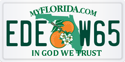 FL license plate EDEW65