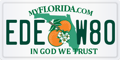 FL license plate EDEW80