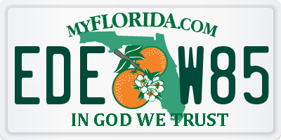 FL license plate EDEW85