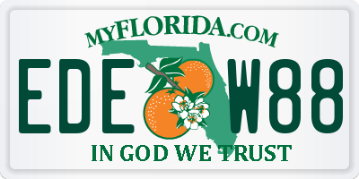 FL license plate EDEW88