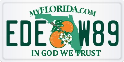 FL license plate EDEW89