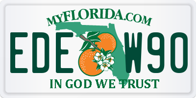 FL license plate EDEW90