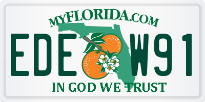 FL license plate EDEW91