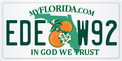 FL license plate EDEW92