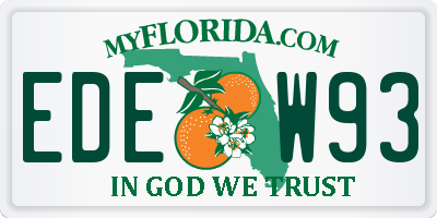 FL license plate EDEW93