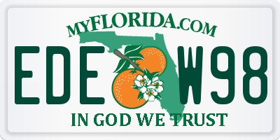 FL license plate EDEW98