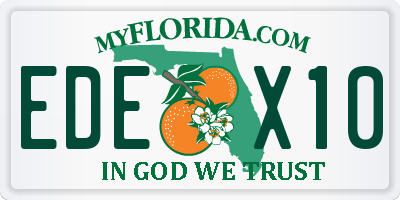 FL license plate EDEX10