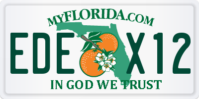 FL license plate EDEX12