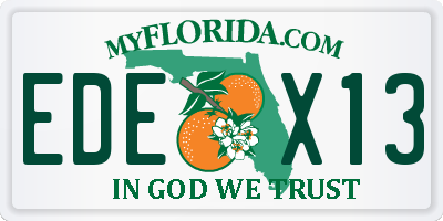 FL license plate EDEX13
