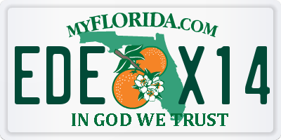 FL license plate EDEX14